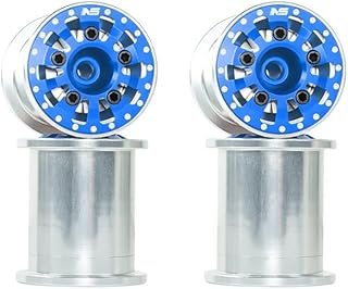 NexxSpeed CNC Aluminum Beadlock Rim Set (Blue) - FMS FCX24 Max Smasher