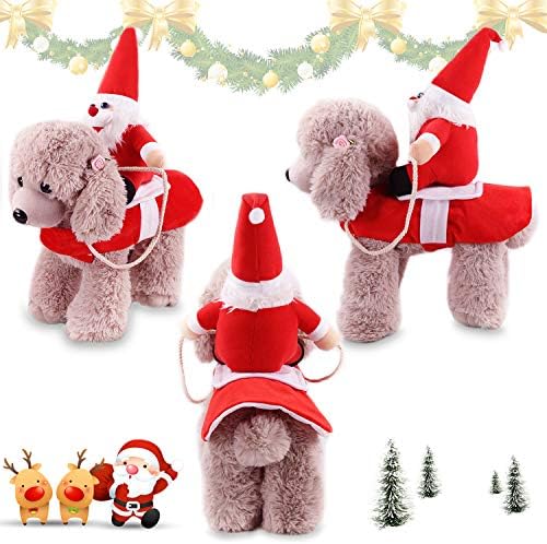 Runostrich Pet Clothes Running Santa Dog Costume Christmas, Dog Apparel Party Dressing up Clothing Xmas Party for Small Large Dogs Pet Funny Festival Holiday Outfit