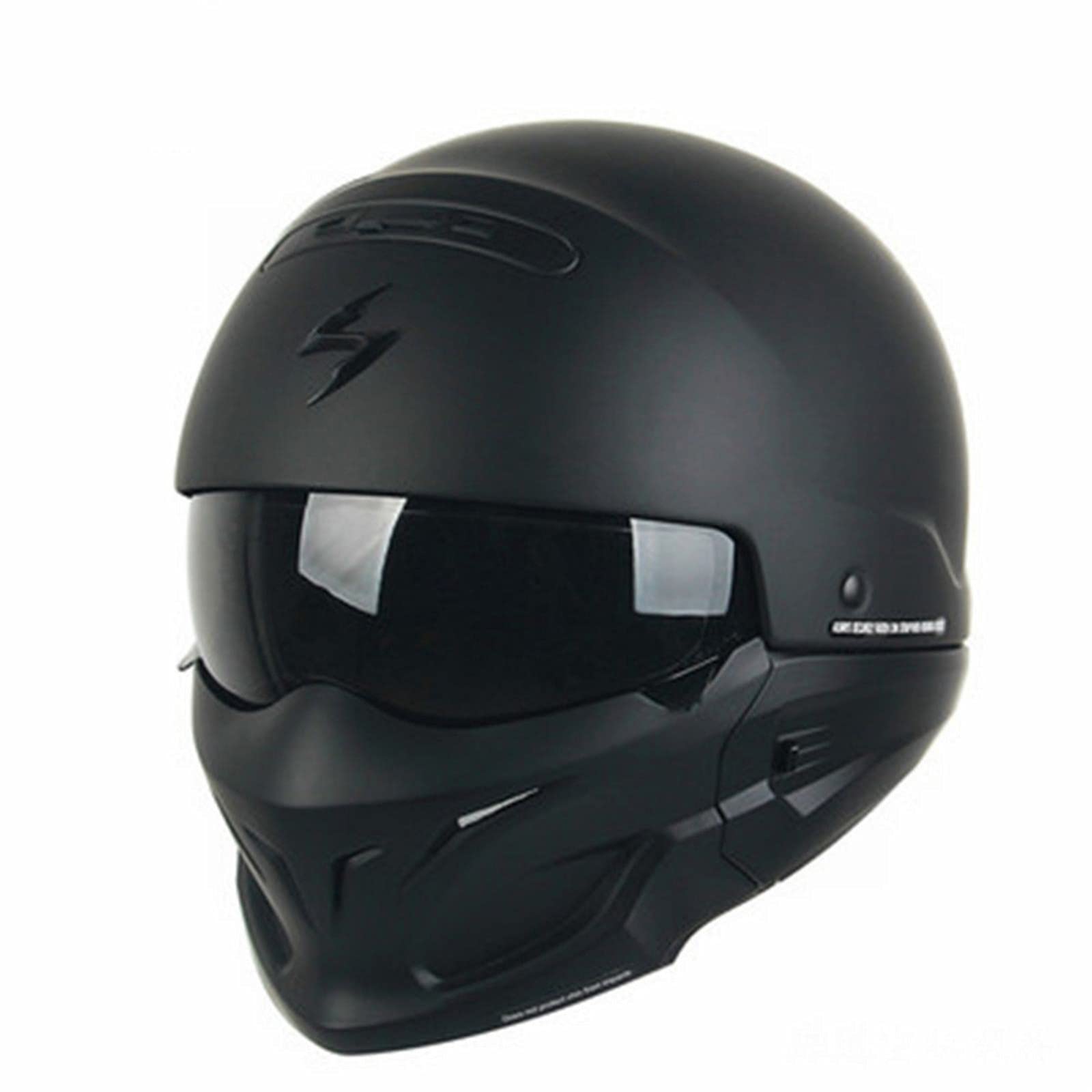 Composite Fiber Motorcycle Helmet DOT/ECE Certified Riding Combination Half Helmet Motorcycle Motorcycle Personality Badass Retro Full Helmet B,XXL(59~60CM)