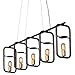 Varaluz 612540 Loophole 5 Light Linear Pendant, Rustic Bronze, Gold