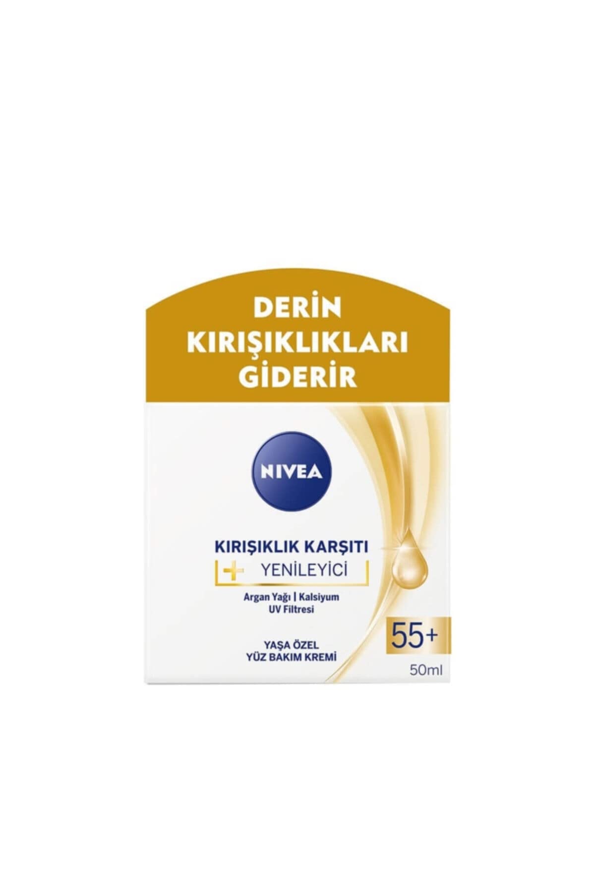 NIVEA Kırışıklık Karşıtı + Yenileyici Yüz Bakım Kremi Yaş 55+ (50 ml)
