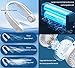 Neck Fan with Multiple Aroma, USB Rechargeable Personal Fan, 3 Speeds Adjustable with Electronic Display, 360° Adjustable, Faster Cooling, Super Quiet, No Blade Fan Design, No Hair Twisting (Blue)