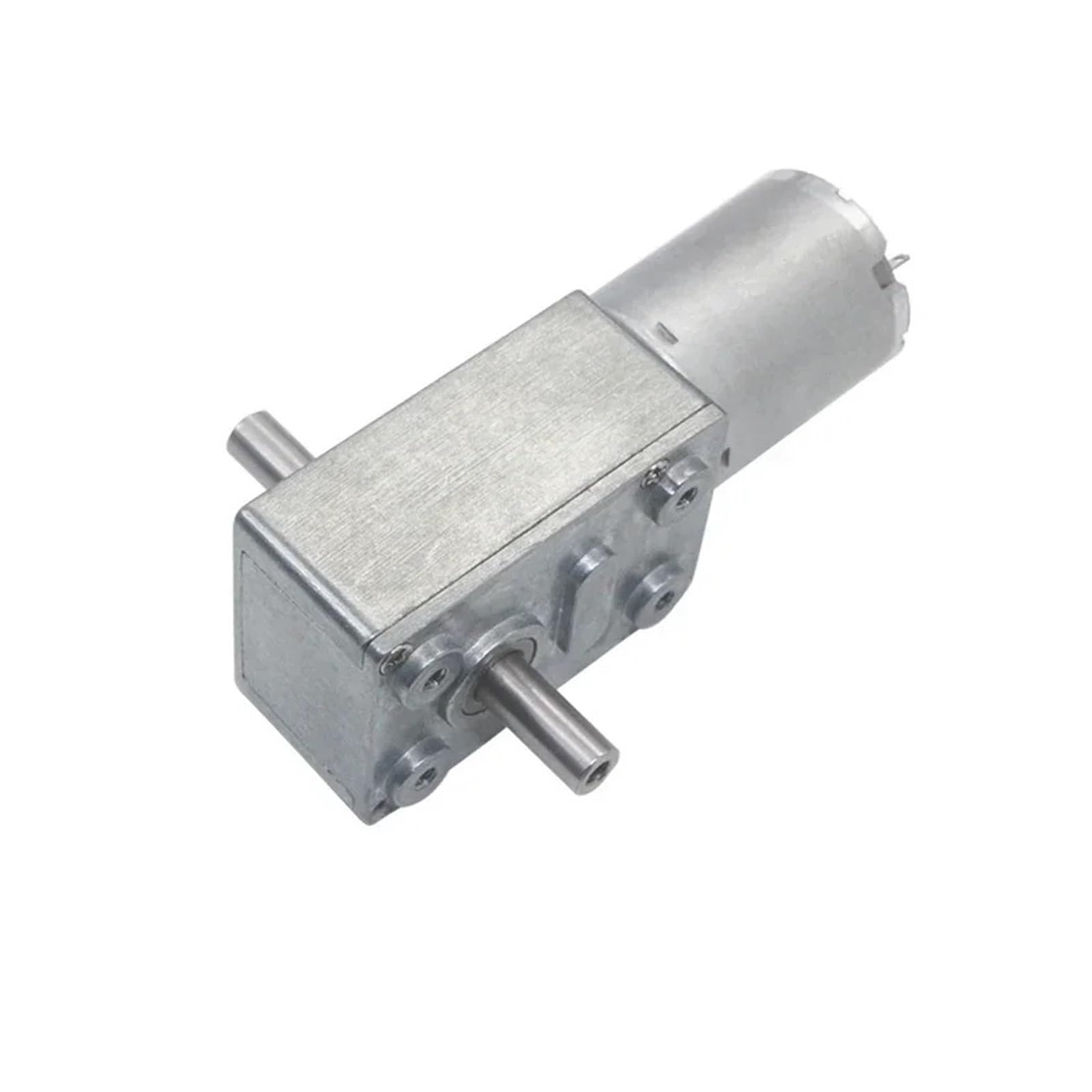 JGY-370 DC6V 12V 24V Worm Gear Metal Electronic Starter Dual Shaft Reduction 6-210RPM Large High Torque 2-45Kg.cm Reversed Self-Lock(10RPM,12V)