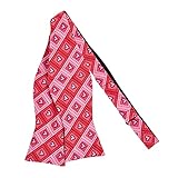 Jacob Alexander Men's Happy Valentine's Day Diagonal Striped Hearts in Squares Pattern Freestyle...