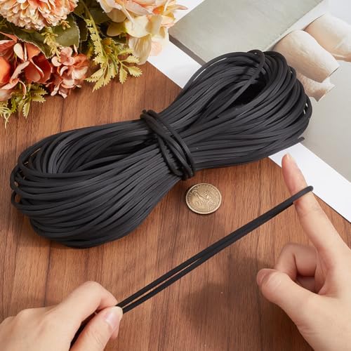 CREATCABIN 98 Fuß Ersatz Spline Für Fenstergitter Spline Türhalterung PVC Kunststoff Schwarze Kordel Reparatur Runder Dichtungsstreifenhalter Installieren Ersetzen Halters Für Verandagitter 3mmx30m