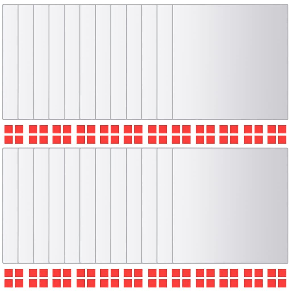 Piastrelle a specchio quadrate in vetro, senza cornice, con 96 pezzi