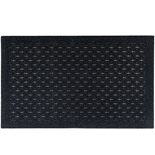 CHICHIC Door Mat Welcome Mat 18 x 30 Inch Front Door Mat Outdoor for Home Entrance Outdoor Mat for Outside Entry Way Doormat Entry Rugs, Heavy Duty Non Slip Rubber Back Low Profile, Black B