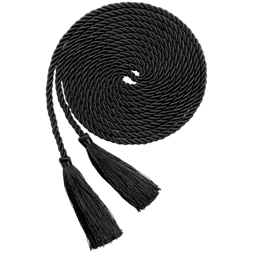 GliCraft 153 Inch Cincture Clergy Rope Monks Religious Rites Celebrating Masses Alba Robes Vestments Ceremonial Decor of Christian Denominations for Priest Deacon Altar Server(Black, Tassel)