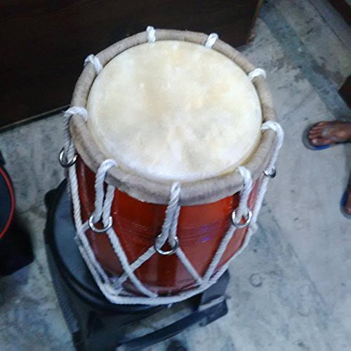 Grand panier 1054 - Dholak professionnel en bois pour orchestre.