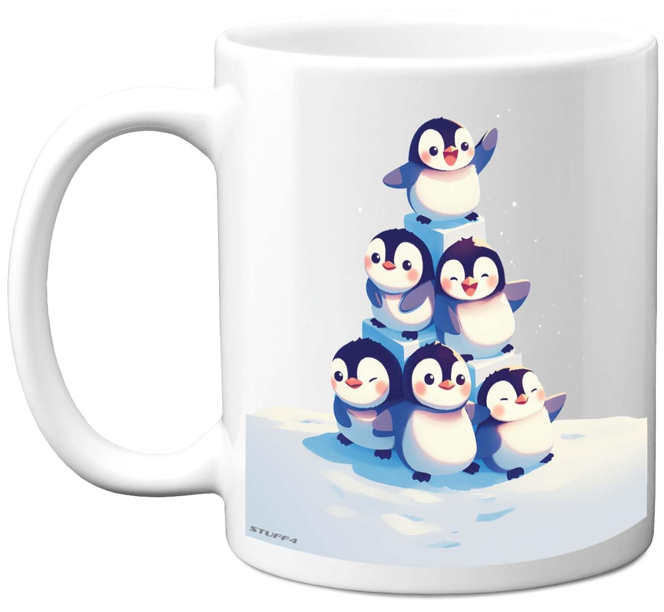 Penguin Gifts - Pyramid of Animals - Happy Birthday Gifts Penguin Mother's Day Presents, Gift Father's Day, 11oz Ceramic Dishwasher Safe Premium Mugs