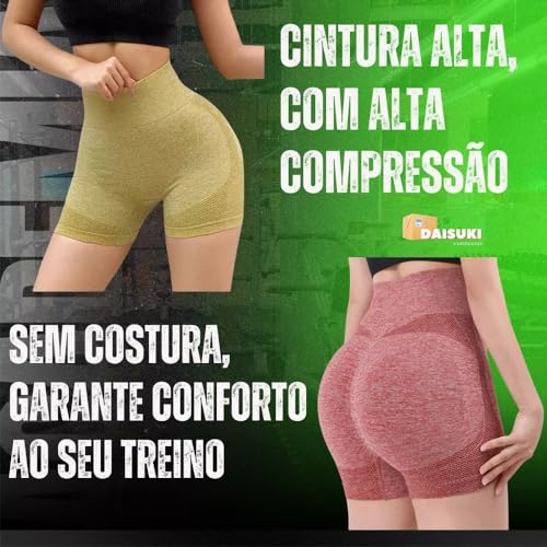 CertaMania - Kit 3 Shorts levanta BumBum para mulheres cintura alta controle de barriga modelador co