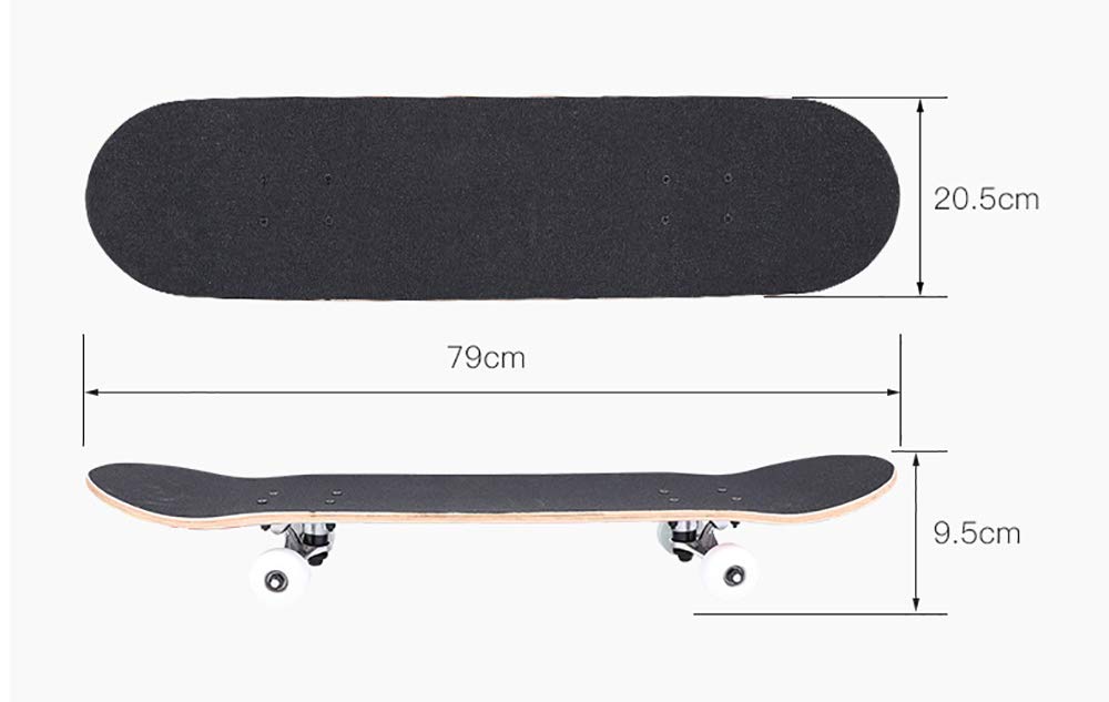 Tabla de Skate Retro, Skateboard Completo,APEC-7Mute Rodamientos +Alta Velocidad PU Rueda 7Capas Arce Tabla de monopatín, para Adolescentes Adultos Chicas Muchachos Niños