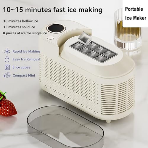 Mini máquina portatil para fabricar hielo 8 cubos en 10 minutos miniatura 3