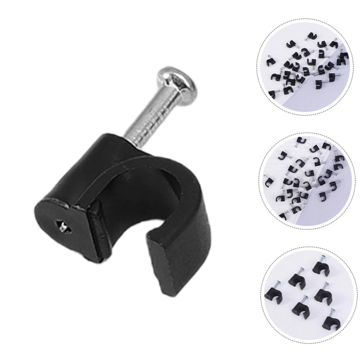 Uonlytech 2000pièces Clips De Câble Avec Clous Pour Fixation De Fils Électriques De Câbles Pour Maison Et Jardin