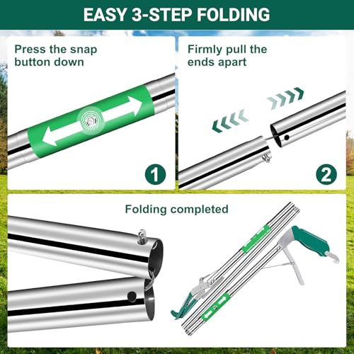 Image of Snake Collapsible Grabber Tool, 50 inch Snake Tongs Stick Professional Extra Heavy Duty Reptile Catcher Grabber Wide Jaw Handling Tool with Lock, Non-Slip Grip for Safe Snake Handling Rattlesnake Catching