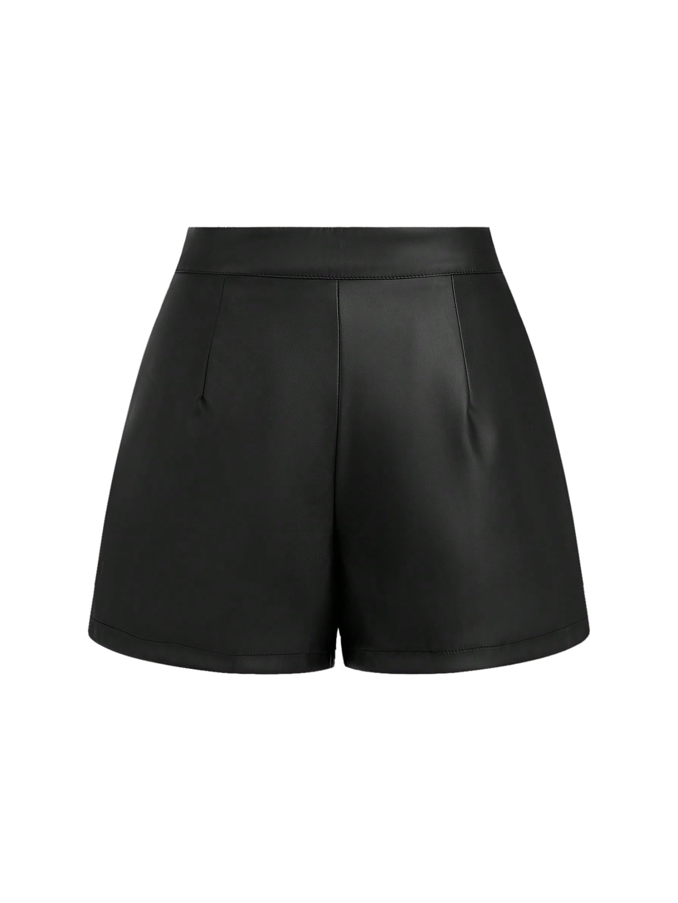 SOLY HUX Pantaloncini da donna eleganti, corti, con tasche, larghi, in pelle PU, a vita alta, per clubwear e feste