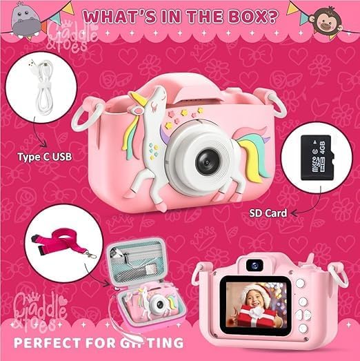Image of Mini Digital Camera Toy for Kids - USB Rechargeable, 40 MP Photos, 2″ Screen, Easy-to-Use Compact Portable Camera for Children & Beginners