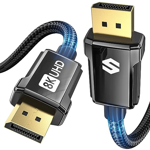 Silkland [VESA Certified 8K DisplayPort Cable 1.4 240Hz, DP Cable [8K@60Hz, 4K@144Hz, 2K@240Hz 165Hz], Braided High Speed Display Port Cord, Compatible for Laptop FreeSync G-Sync Gaming Monitor 6.6FT