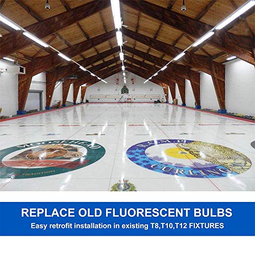 CNSUNWAY LIGHTING 8FT LED Tube Lights, 45W (100W Equivalent), Dual-Ended Power, Ballast Bypass, 4800LM, 6000K, Frosted Cover, 8FT Fluorescent Light Fixtures Replacement - 12 Pack - Thumbnail 5