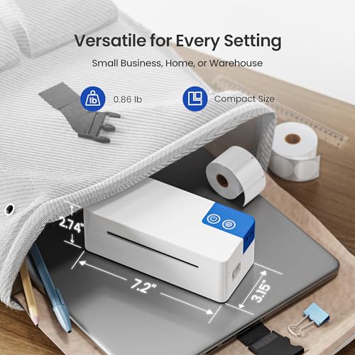 Bluetooth Thermal Shipping Label Printer, 4x6 Portable Thermal Printer, Compatible with iPhone, Android, Windows and Mac, Works with USPS, UPS, Amazon, Shopify, Etsy (White) image 6