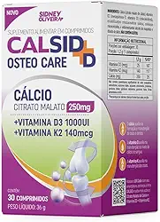 Cálcio Citrato Malato 250mg + K2 140mcg Calsid-d Osteo Care