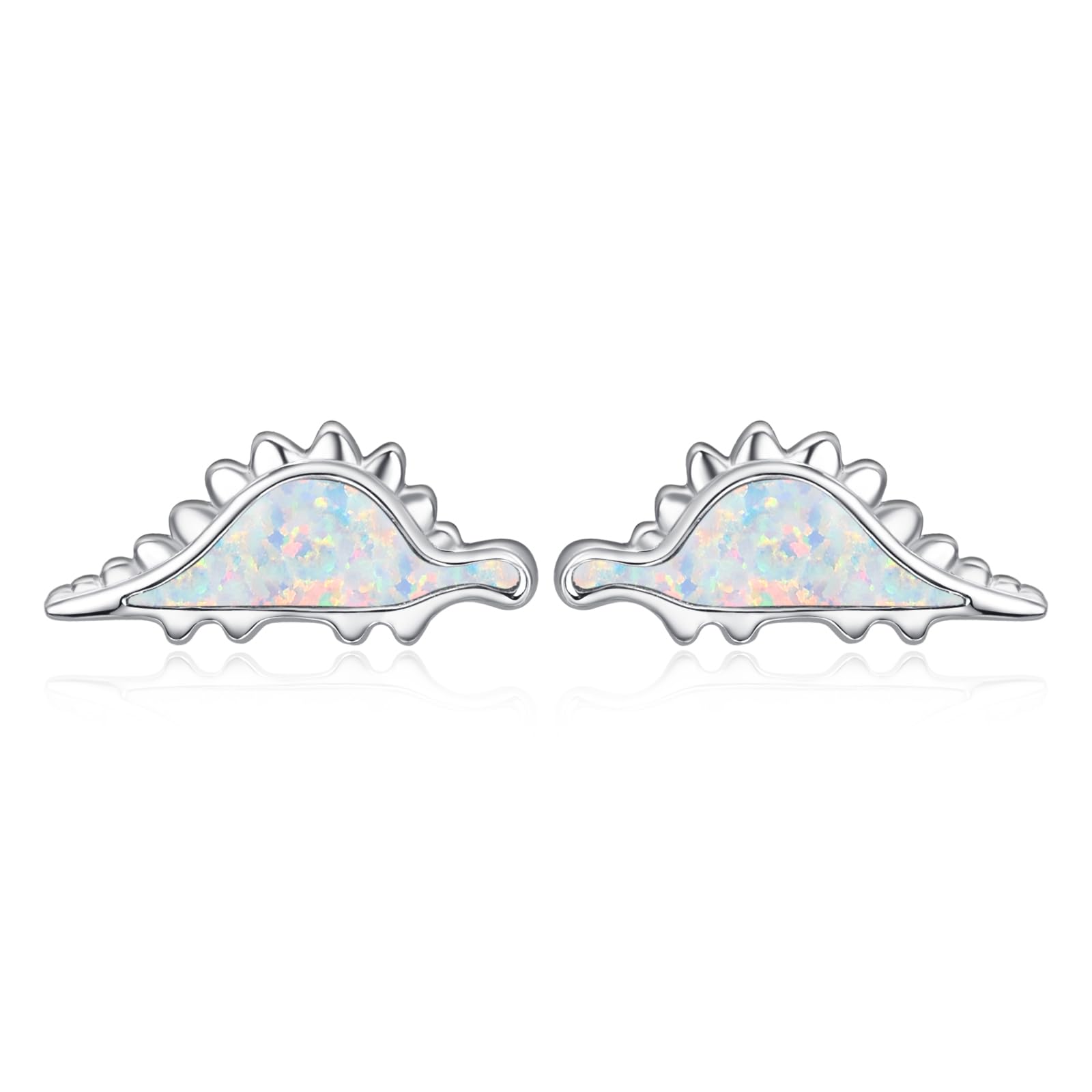 TANGPOET Hypoallergenic Opal Stud Earrings 925 Sterling Silver Stud Earrings for Women Girls Cute Ear Studs Jewelry Gifts for Sensitive Ears