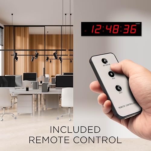 Ivation Oversized Digital Wall Clock with Large LED Display, 36" Red - Image 5