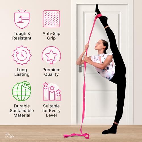 Stretching Strap with Door Anchor & Resistance Band – Leg Stretcher for Improving Flexibility & Splits – Ideal for Ballet, Dance, Cheer, Yoga & Gymnastics – Home Training Equipment for All Levels - Image 3