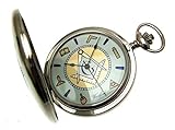 freimaurer uhr messing Attraktives Design mit allen Freimaurer-Symbolen. Die Vorderseite misst 40 mm im Durchmesser und besteht aus hochwertigem, transparentem Kunststoff.