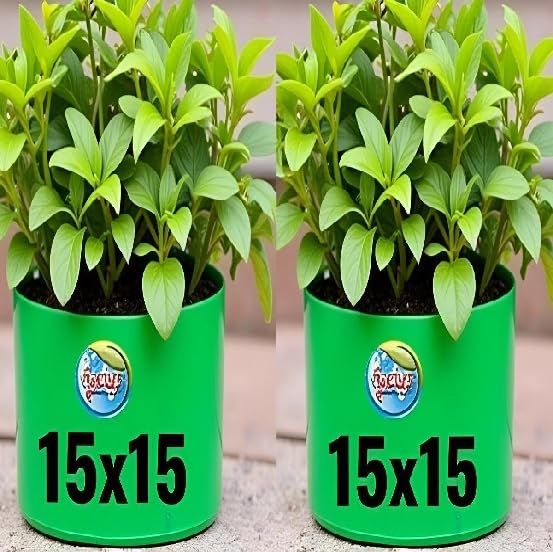 Image of MASHKI HDPE Grow Bags for Home, Terrace & Balcony Gardening - Big Size Vegetable Plant Grow Bags (15x15, 18 inchx18 inch & 24 inchx24 inch - Heavy Duty, UV Stabilized) (5, 15x15 Inches)