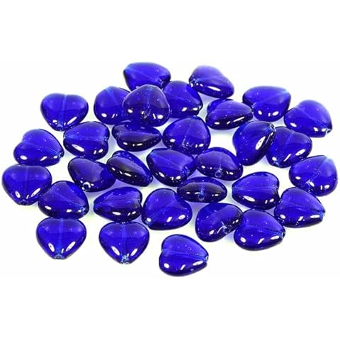 150pcs Heart Beads 10 x 10 mm, Transparent Blue (30080), Bohemia Crystal Glass, Czechia 11179001 Cover