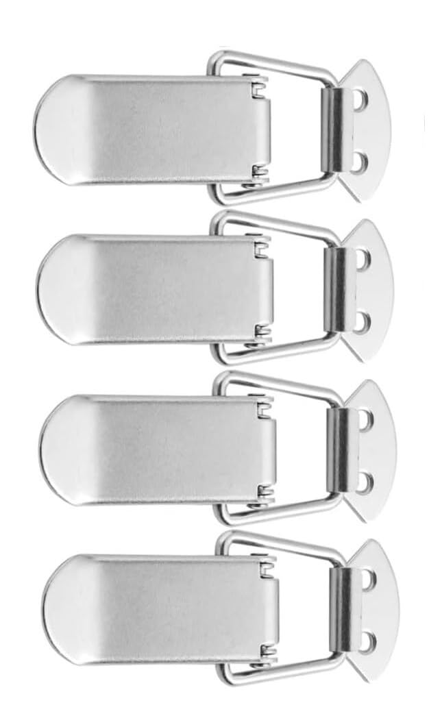 4pcs Duckbill Spring Buckle Toggle Catch Hasp Lock for Box Spring Catch Metal Case Spring Loaded Toggle Hasp Catch Clamp Clip Hasp Lock