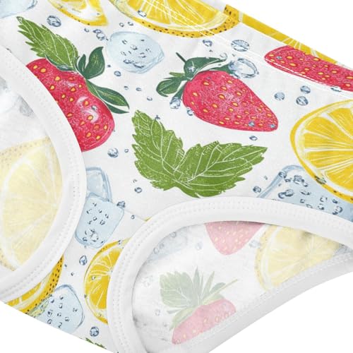 Wusikd Lemon Strawberrywhite Girls' Underwear Cotton Ice Cubes Girls Briefs Soft Toddler Underwear 2T4