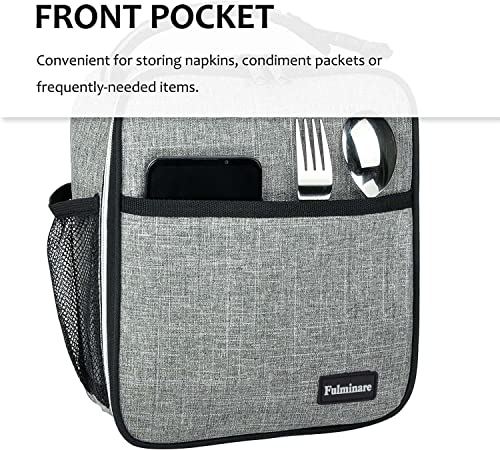 Image of Fulminare Polypropylene Lunch Boxes for Adults - 1300 ML Lunch Box for Kids, with Spoon & Fork - Durable Perfect Size for On-The-Go Meal, BPA-Free & Food-Safe Insulated Lunch Bag (Lunch Bag Grey)