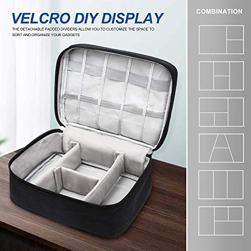 Vocus Electronics Organizer Travel Cable Organizer Bag For Electronics Accessories, Portable Tech Carring Large Storage Case For Charger, Cord, Power Bank, Hardware #TOP3