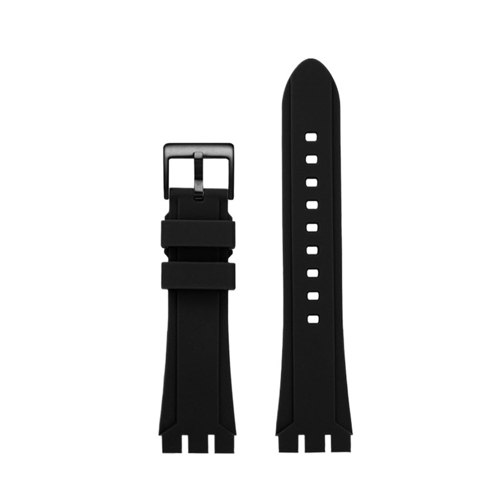 Correa de reloj de silicona 19mm 21mm para Swatch YVS496 YVS495 YVS400 negra 8