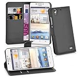 Cadorabo Carcasa para Huawei Ascend G630 Funda en Phantom Negro Funda con Tarjetero Y Función Atril Case Cover Carcasa Funda Book Style Phantom de Negro