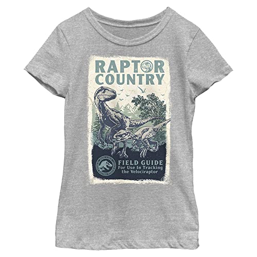 T-shirt Jurassic World pour fille en gris chiné taille L