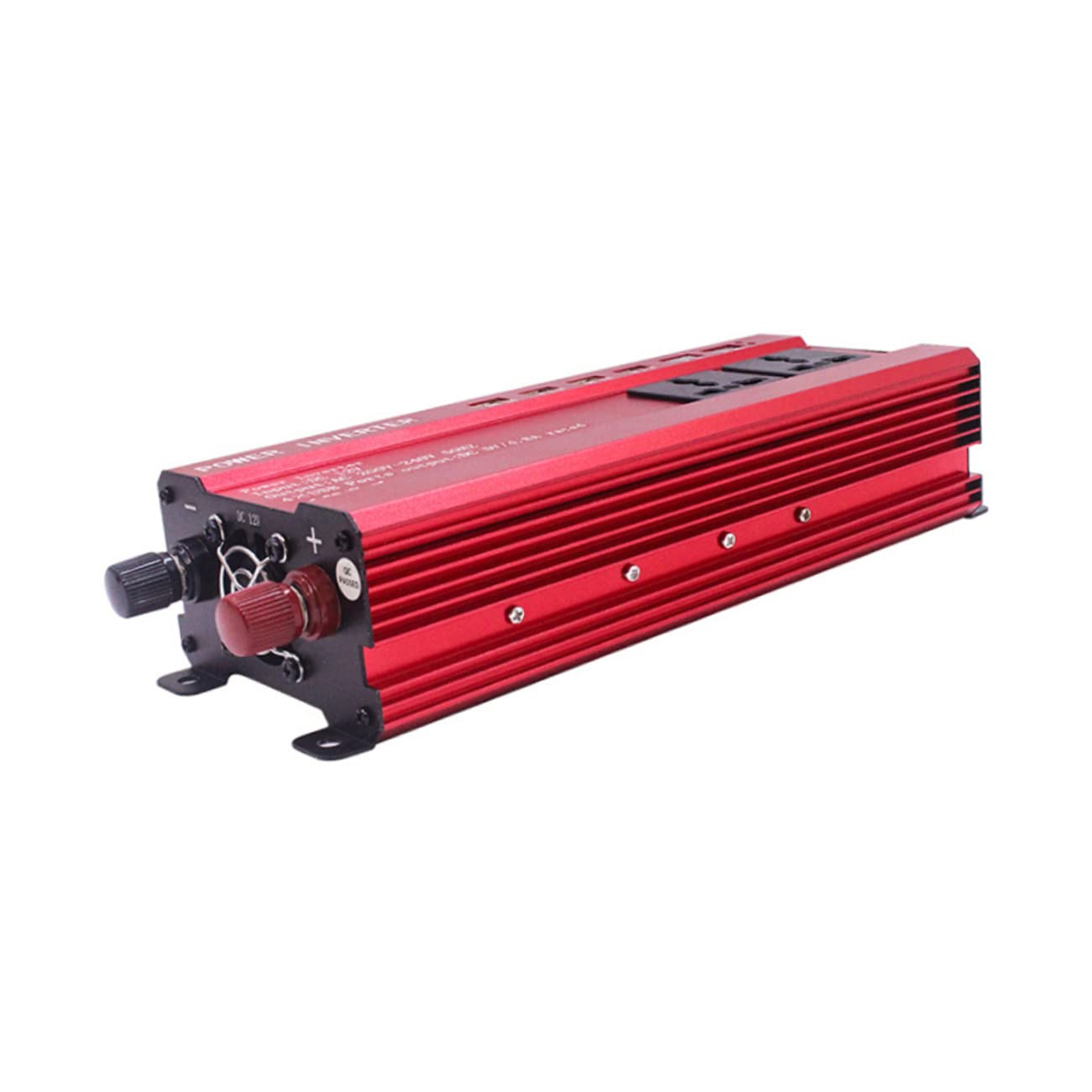 Cabilock Inversor de Corriente Puertos USB para Coche 2000w y Carcasa de Aleación Resistente Convertidor de Potencia 12v DC a 220v AC para Uso Portátil