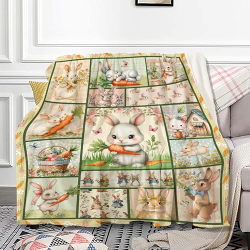 AVIATIONBLANKET Cobertor de Coelho para Crian&ccedil;as, Manta de Flanela Macia e Quente, Tamanho 76x101...