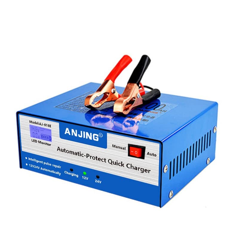 Carica Batteria Auto 12/24V Caricabatteria for Auto 130V-250V 200AH Riparazione Automatica Intelligente di Impulsi for Auto Moto Batteria Caricabatterie Auto (Color : 1)