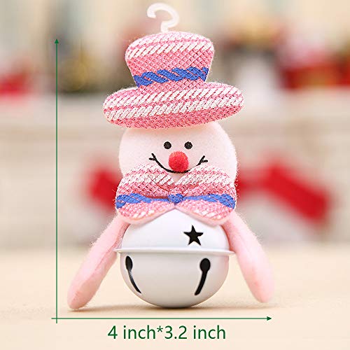 Christmas Jingle Bells Ornament For Home, Christmas Tree, Door,12 Pcs Hanging Pendant Decorations, Santa, Snowman, Reindeer, Bear #TOP7
