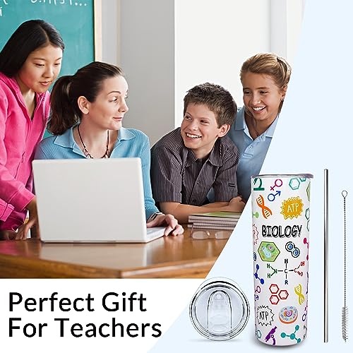 Biology Gift Biology Teacher Mug Biology Tumbler Cup Biology Teacher Gift for Women Men 20 Oz Stainless Steel Insulated Water Bottle With Lid and Straw - Image 6
