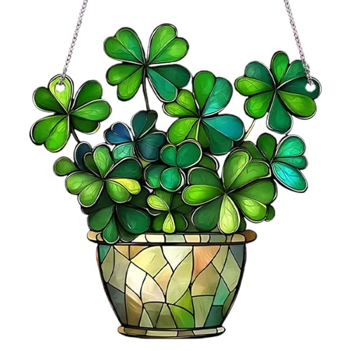 St Patricks Day Tree Decorations, St Patrick Ornaments, Window St Patrick Decor, Four Clover Decor, Acrylic Lucky Pendant, Four Clover Acrylic Pendant For St Patricks Day