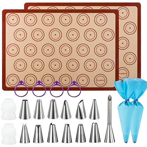 Macaron baking kit silicone mat - (23pcs set) 2 half sheet macaro…