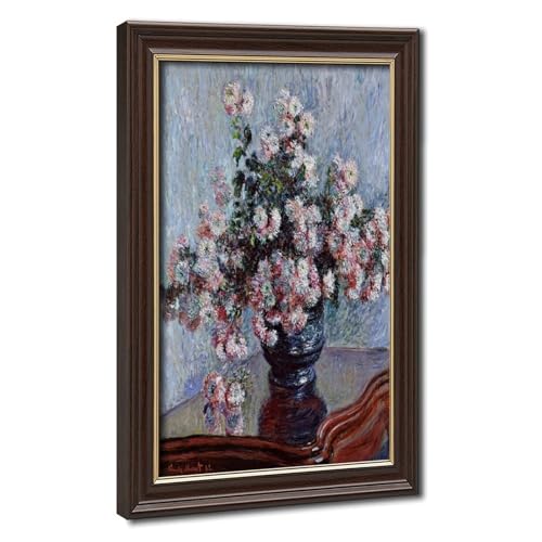Toile Chrysanthemums Claude Monet cadre suspendu décoration murale salon 20x30cm