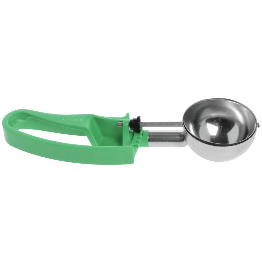 Disher,2 1/2 in Bowl W,#12 Scoop -1 Each by Vollrath – 9.62x3.12x1.75, 2.875 ounces, In Description, Green, Model 47393