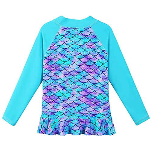Image of TFJH E Girls & Boys Long Sleeve Rashgurad Swimsuit UPF 50+ Kids Swimwear Sunsuits