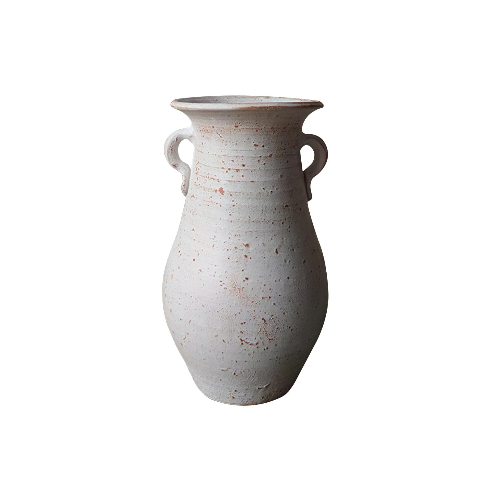 Countertop White Vase, Simple Vintage Vase, Decoration for Office, Study, Company, Dining Table, Ceramic, Height 17CM To 30CM(Size:H27CM,Color:White C)