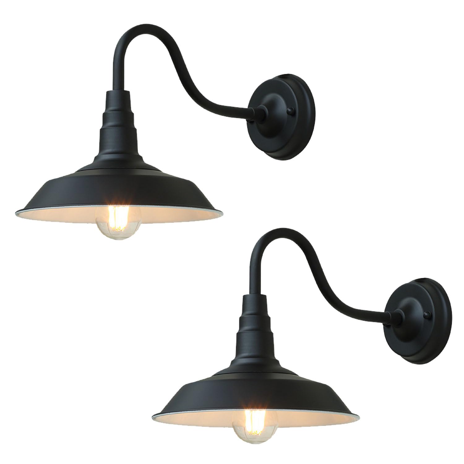 Moddeny 2 PCS Retro Outdoor Wall Sconce IP54 Waterproof Porch Wall Light Vintage Anti-Rust Iron Outdoor Wall Lamp Wall Mount Farmhouse Exterior Antique Lantern for Porch Garage